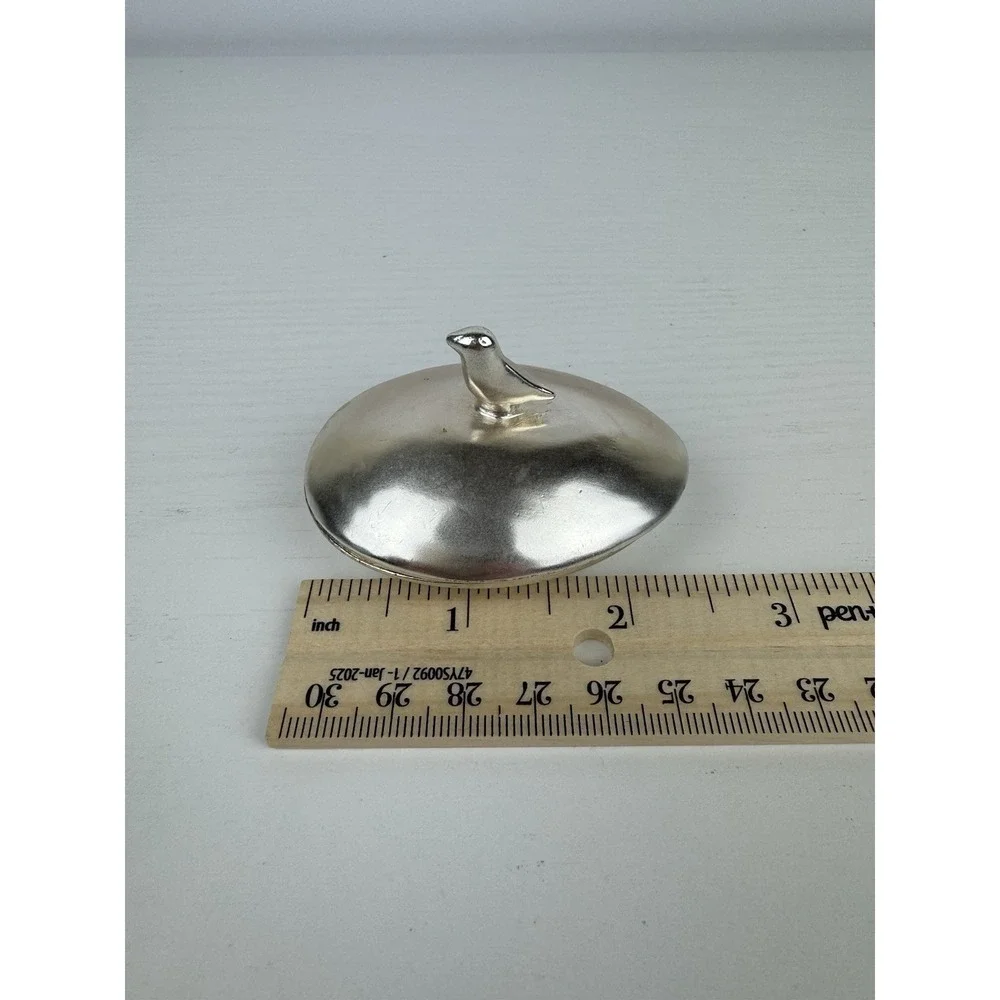 DEMDACO Wishnest Bird Egg Nest Trinket Box Hand Sculpted Mothers Day Gift Silver
